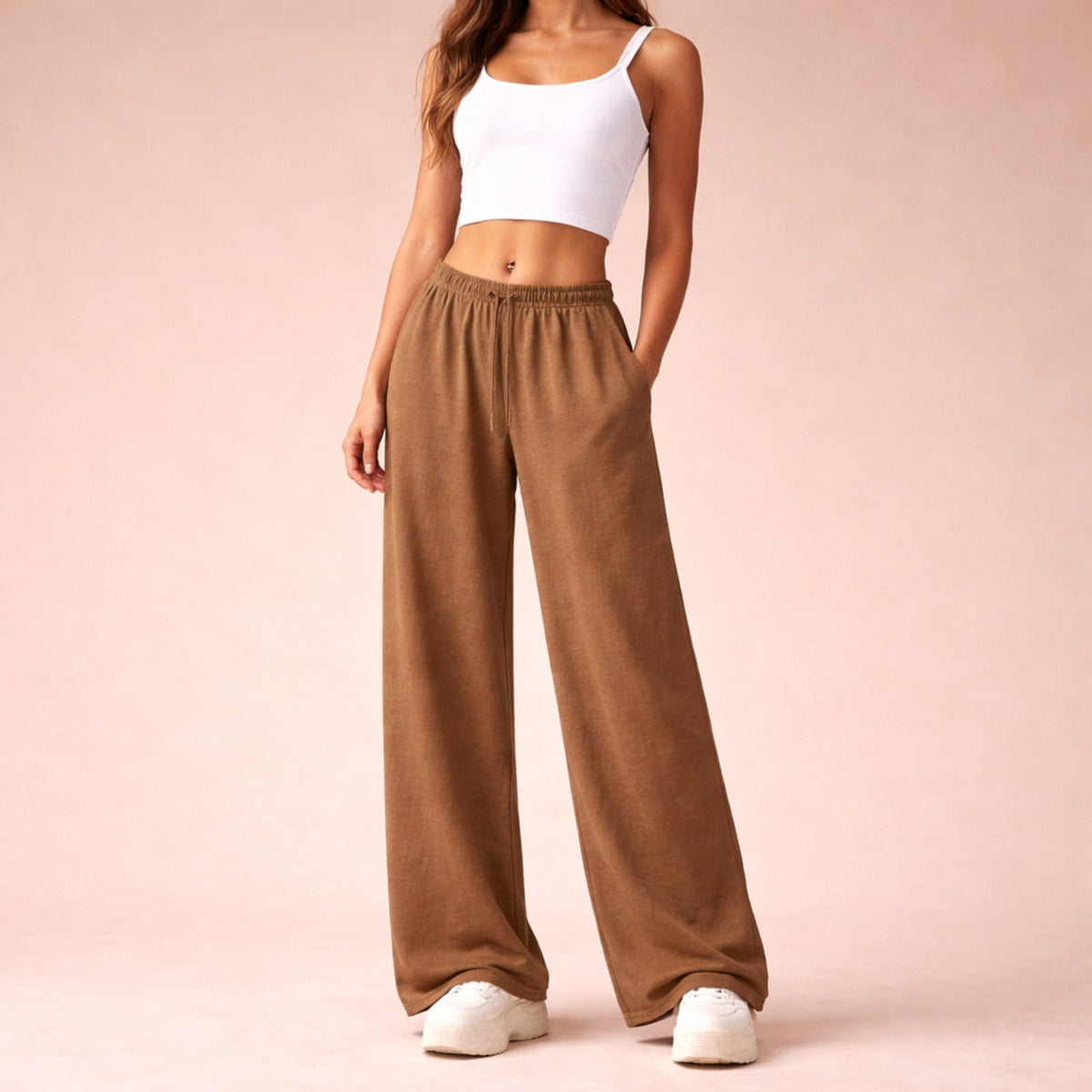 Joggingbroek Dames met Wijde Pijpen en Elastische Taille 7