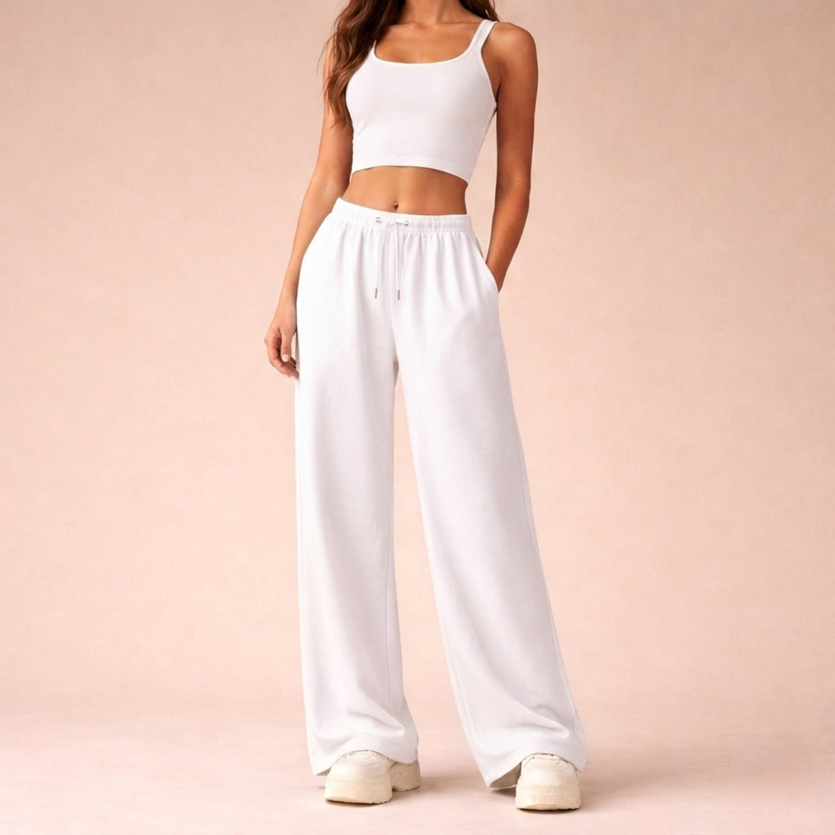 Joggingbroek Dames met Wijde Pijpen en Elastische Taille 8