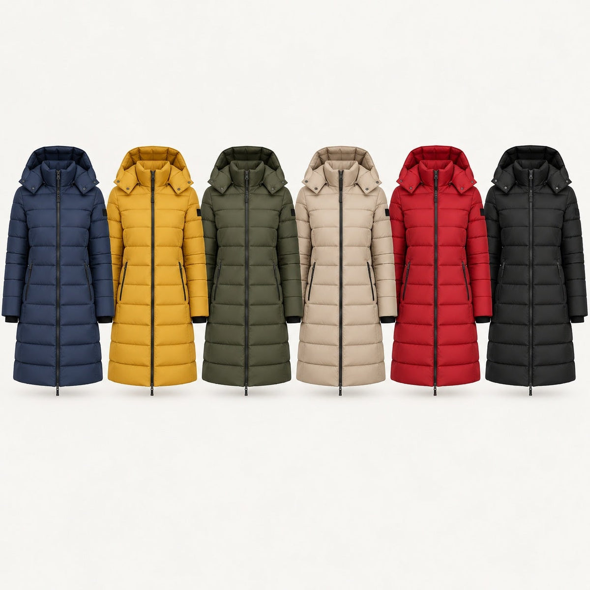 Lange Pufferjas voor Dames met Capuchon, Gevoerde Winterjas 2