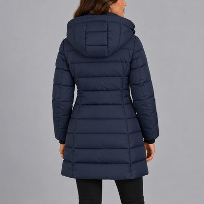Lange Pufferjas voor Dames met Capuchon, Gevoerde Winterjas 10