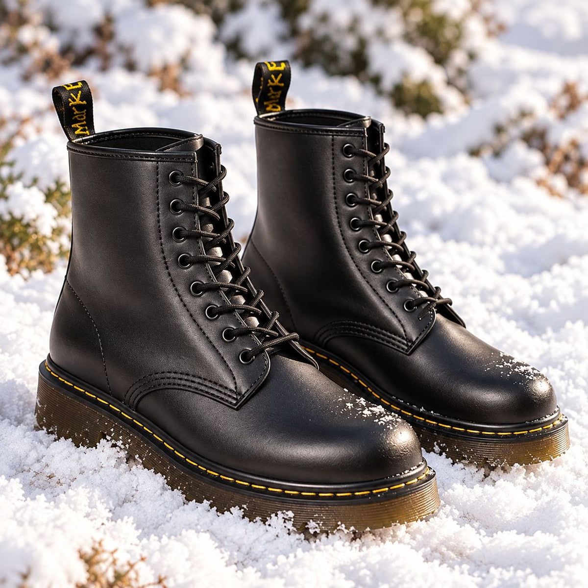 Leather Boots, Læderstøvler Dame med Snørebånd og Gummisål 3