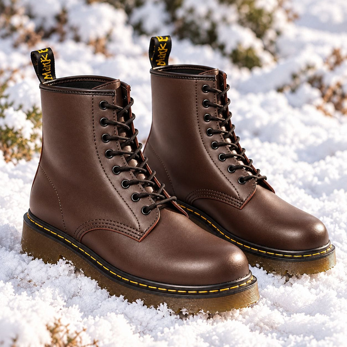 Leather Boots, Læderstøvler Dame med Snørebånd og Gummisål 5