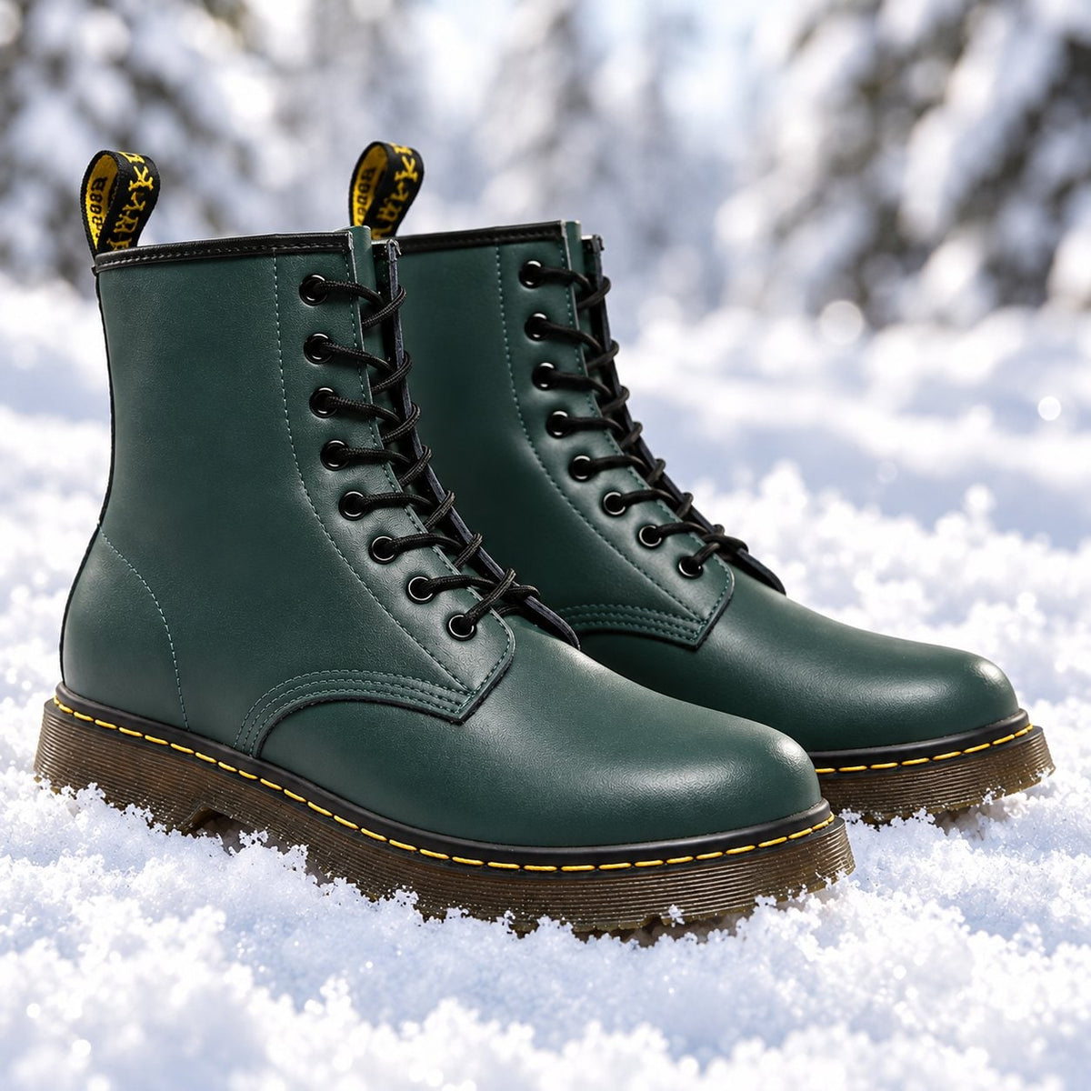 Leather Boots, Læderstøvler Dame med Snørebånd og Gummisål 6