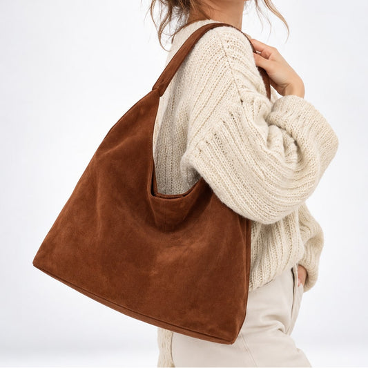 Minimalistische Hobo Schoudertas, Ruim met Brede Band