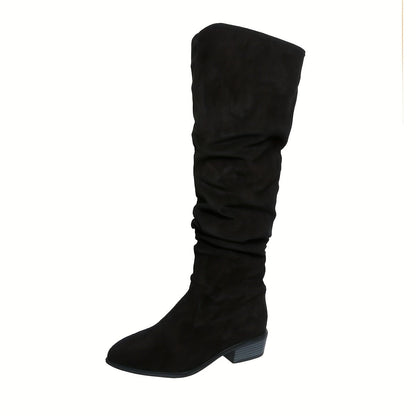 Overknee Laarzen voor Dames, Instapmodel met Blokhak 4
