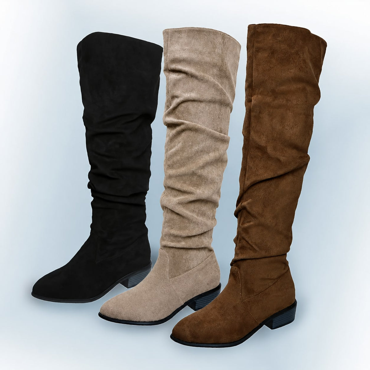 Overknee Laarzen voor Dames, Instapmodel met Blokhak 8