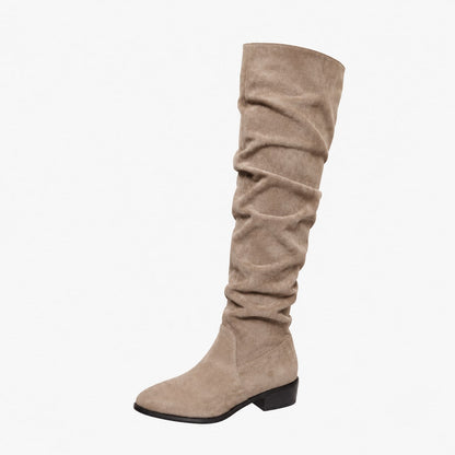 Overknee Laarzen voor Dames, Instapmodel met Blokhak 10
