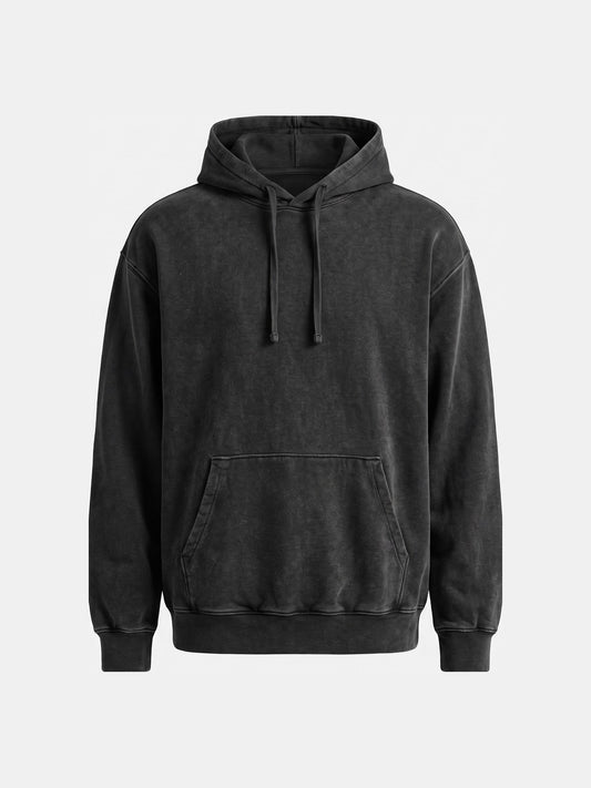 Hættetrøje Herre Oversized i Vasket Look med Kængurulomme 1