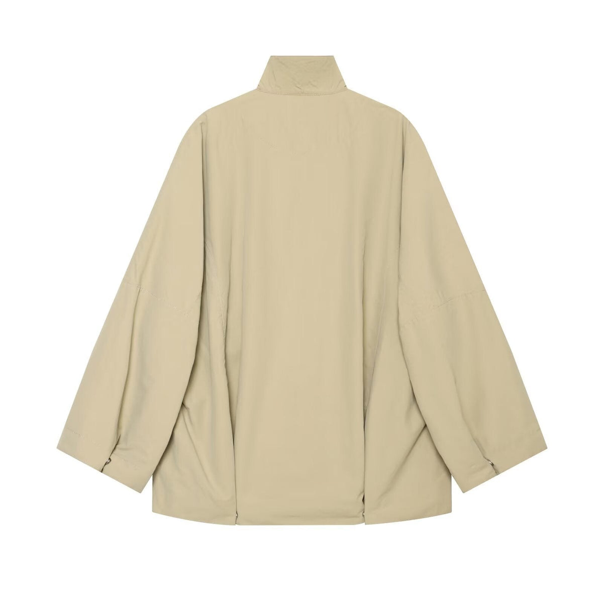 Let Oversized Regnjakke i Cape-Stil med Høj Krave og Lommer 3