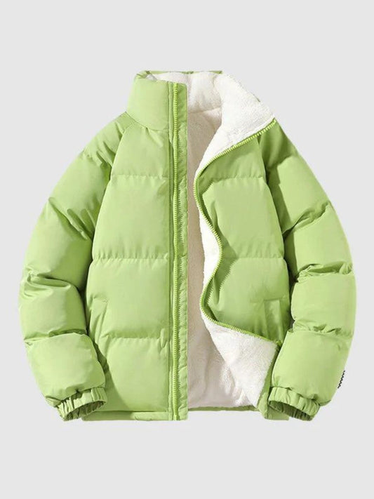 Warme pufferjas heren met hoge kraag en zachte teddyvoering 2