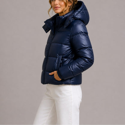 Pufferjas voor Dames met Capuchon, Lichte Gewatteerde Winterjas 2