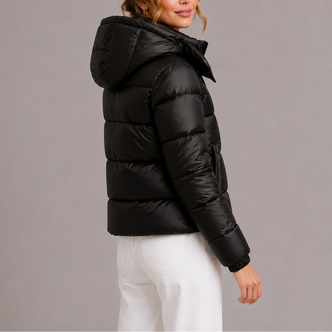 Pufferjas voor Dames met Capuchon, Lichte Gewatteerde Winterjas 5