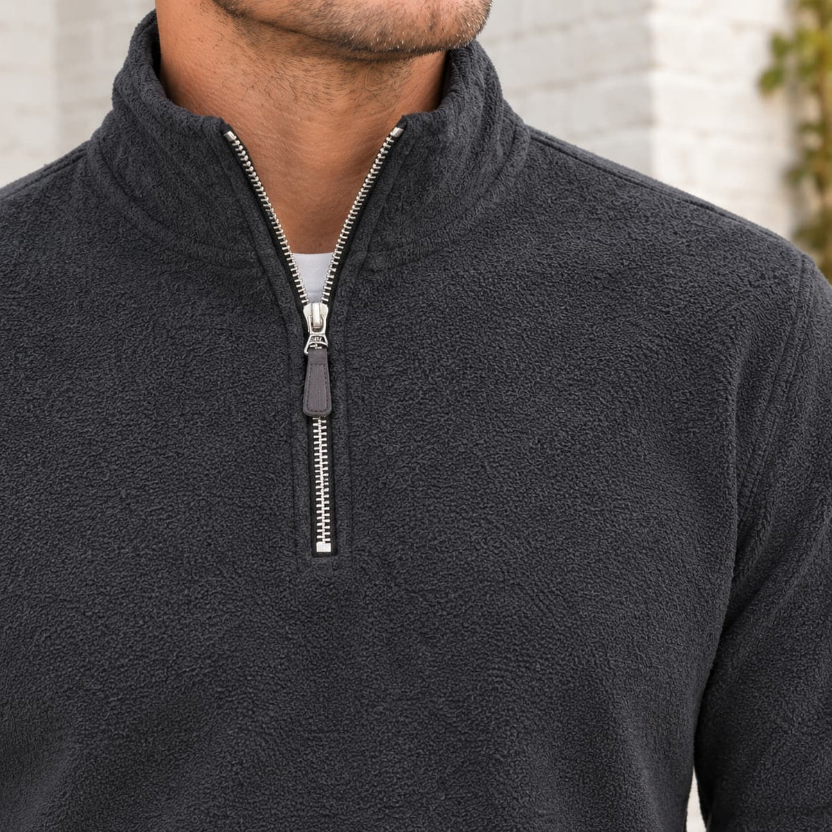 Quarter Zip Sweater Herre i Blød Fleece med Høj Krave 2