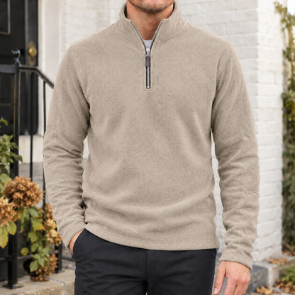 Quarter Zip Sweater Herre i Blød Fleece med Høj Krave 6