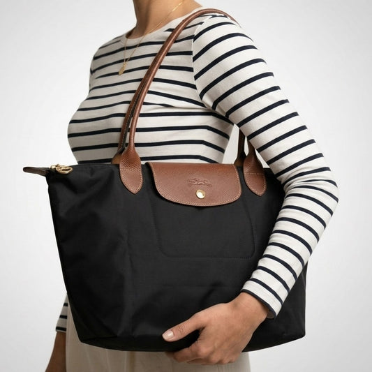 Ruime Shopper Schoudertas met Rits en Lange Hengsels