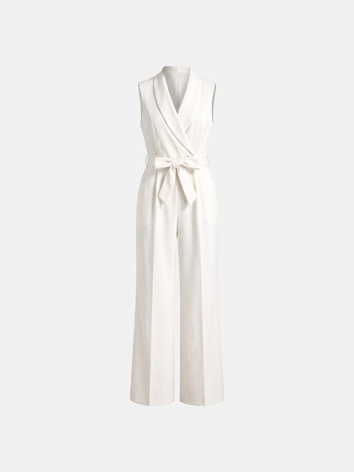 Jumpsuit Dame Slå-om med V-hals, Bindebånd og Brede Ben 1