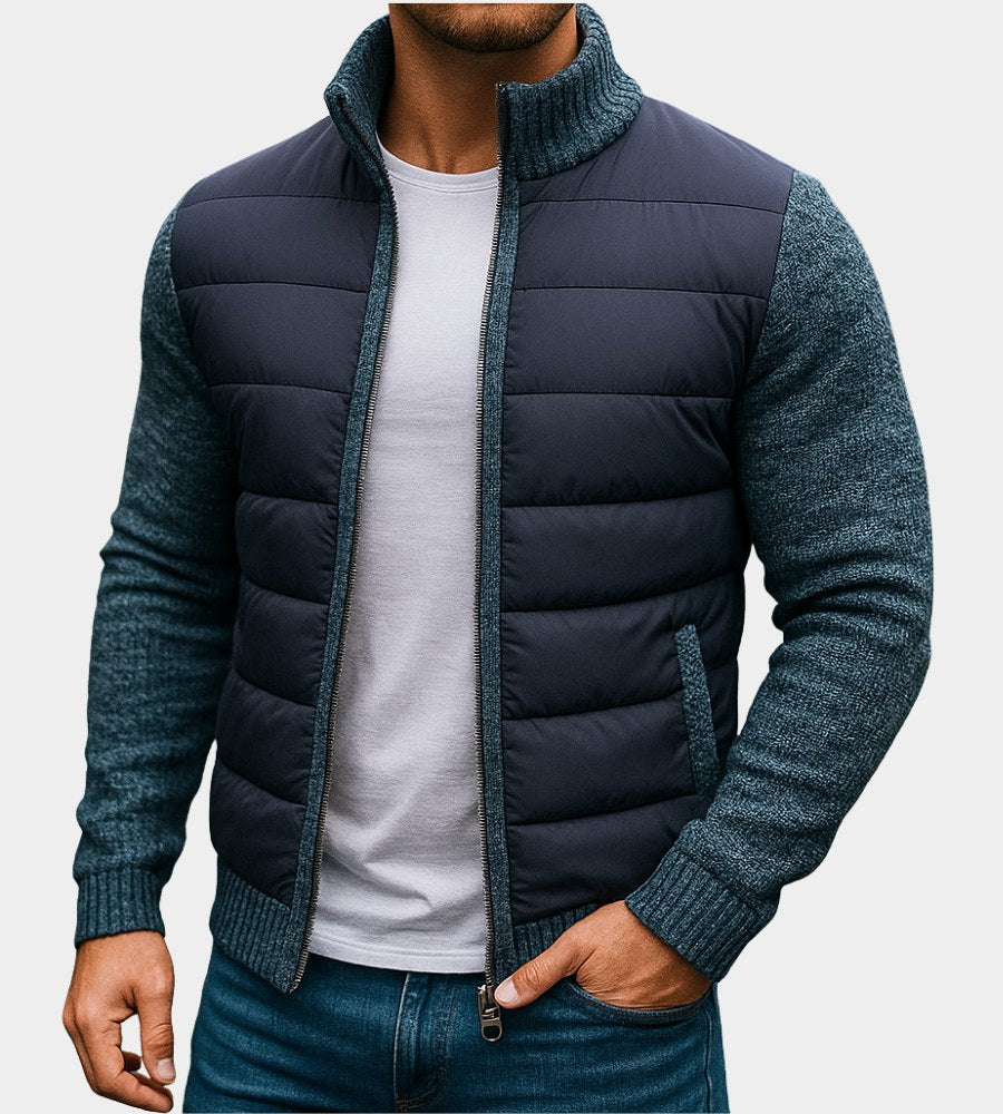 Herrejakke Varm og Sporty med Quiltet Front og Strikærmer 4