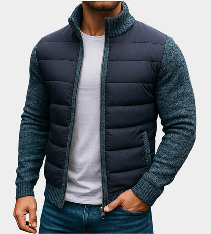 Herrejakke Varm og Sporty med Quiltet Front og Strikærmer 4