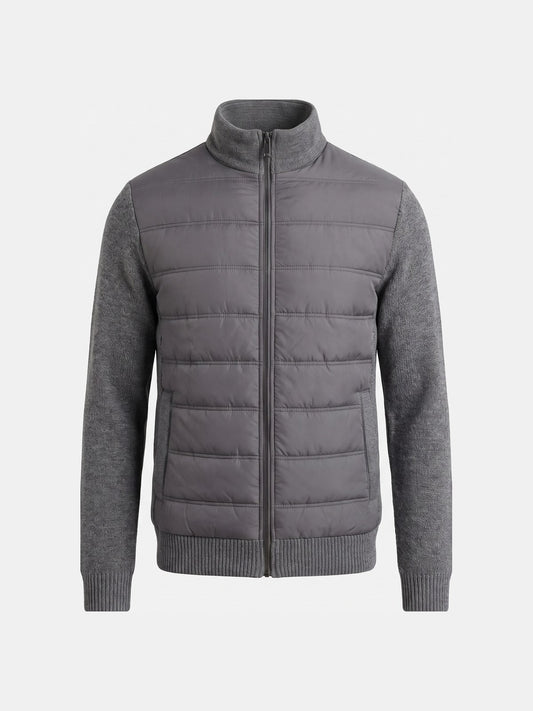 Herrejakke Varm og Sporty med Quiltet Front og Strikærmer 1