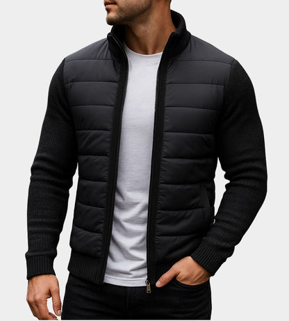 Herrejakke Varm og Sporty med Quiltet Front og Strikærmer 5