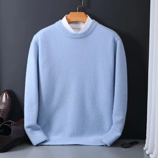 Herenpullover, Gebreide Trui voor Heren met Ronde Hals