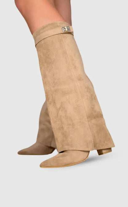 Tall Boots, Høje Støvler Dame med Spids Snude og Spænde 2