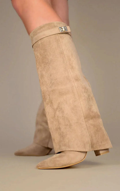 Tall Boots, Høje Støvler Dame med Spids Snude og Spænde 3