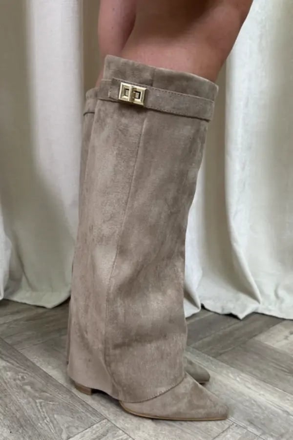 Tall Boots, Høje Støvler Dame med Spids Snude og Spænde 6
