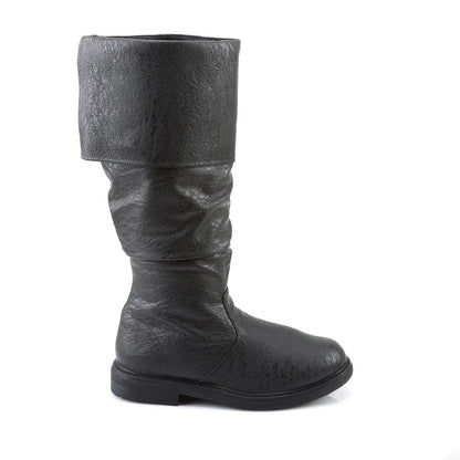 Tall Boots, Høje Støvler Herre med Opslag i Læderlook 2