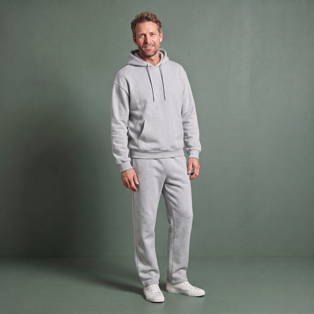 Træningsdragt Herre Tracksuit med Hættetrøje og Lige Joggingbukser