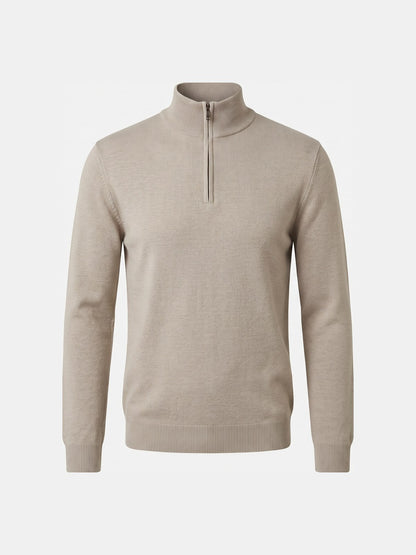 Trøje med Lynlås Herre, Elegant med Høj Krave og Ribkant 1
