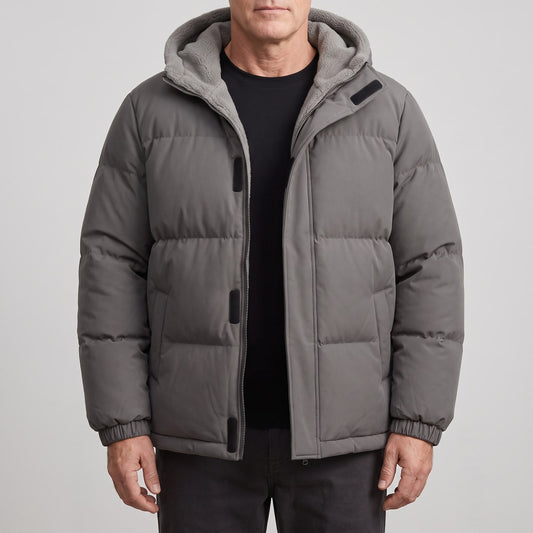 Winterjas Mannen, Warme Pufferjas met Capuchon en Zachte Voering