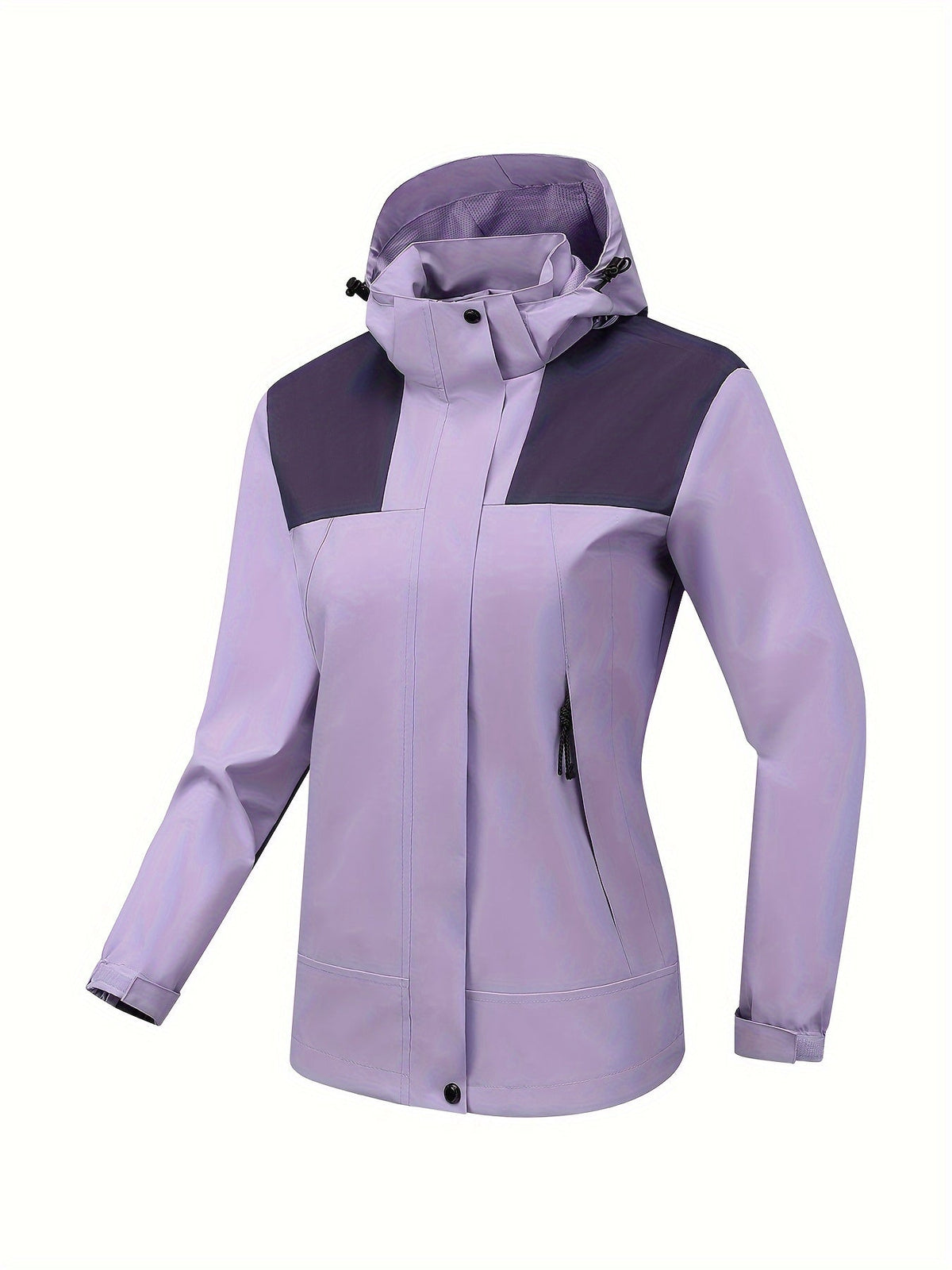 Vandafvisende outdoorjakke med hætte i violet