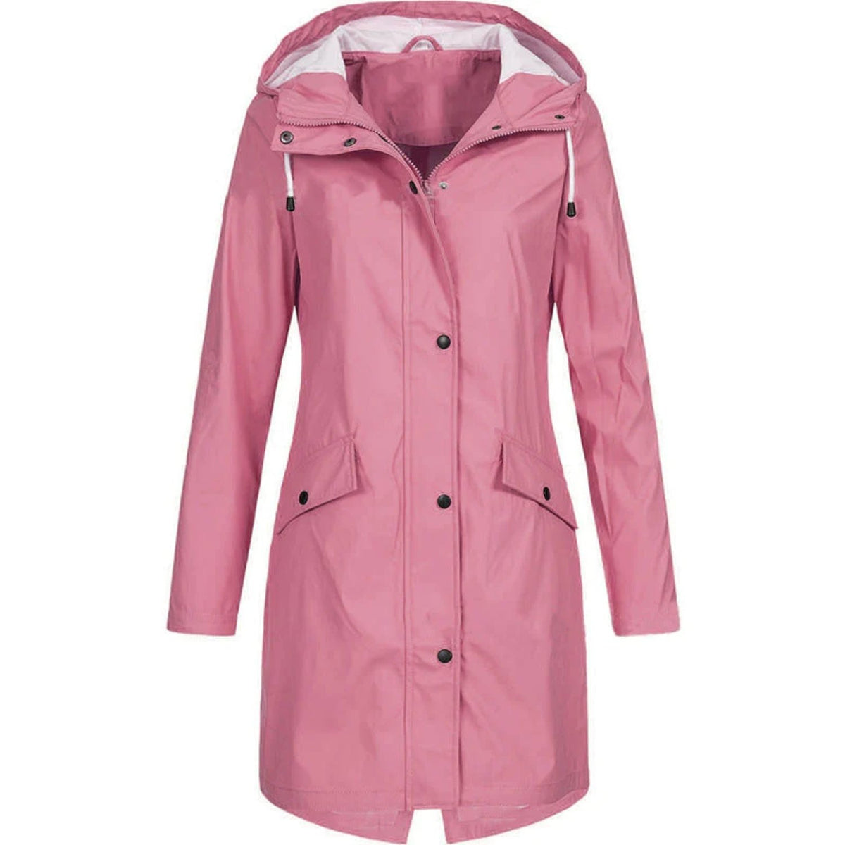 Waterdichte regenjas met capuchon in roze