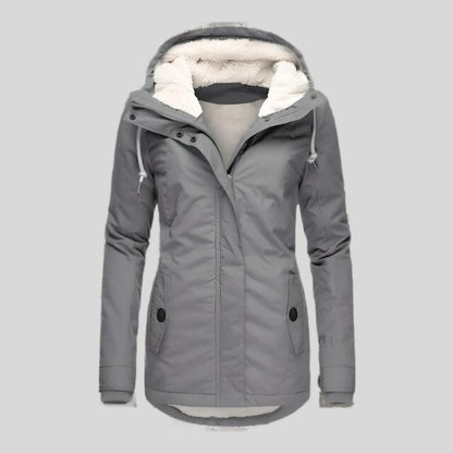 Waterdichte winterjas met capuchon in grijs