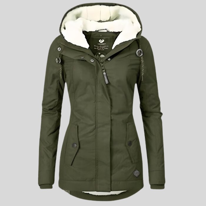 Waterdichte winterjas met capuchon in groen