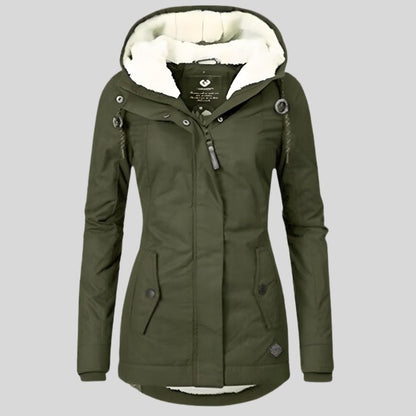 Waterdichte winterjas met capuchon in groen